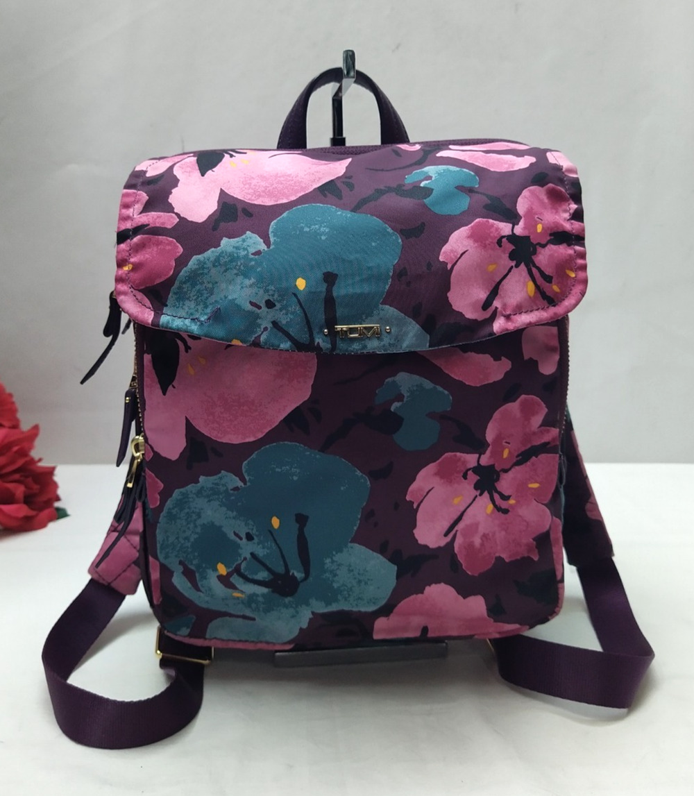 Tumi Multicolor Nylon Floral Top Handle Flap Closure Backpack